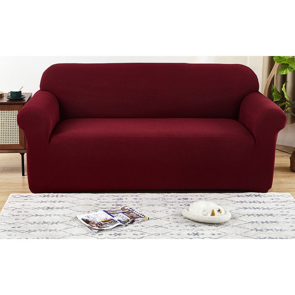 レッド  二人掛け(145-180cm)  ソファーカバー 無地 一体型 北欧風 ysscover5231a ソファーカバー ソファ カバー 一体型 マルチカバー はっ水 撥水 伸縮 伸びる キズ防止 汚れ防止 肘あり 肘なし 無地