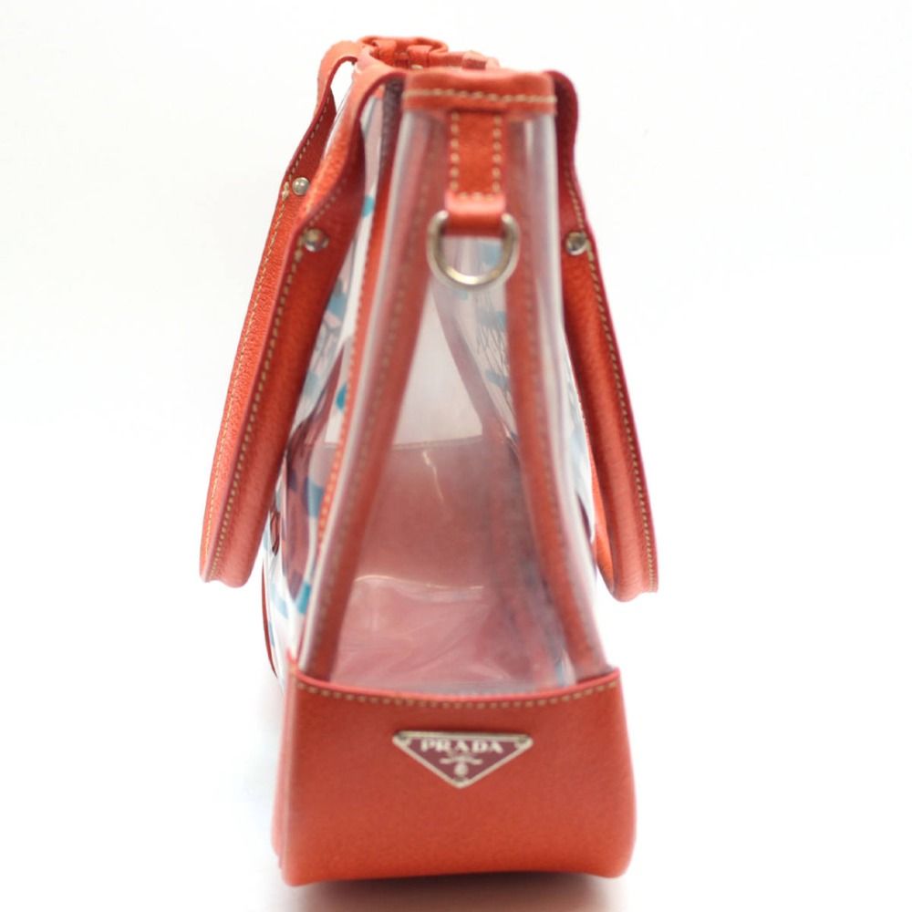 PRADA/プラダ クリアトートバッグ 魚 トートバッグ オレンジ系  