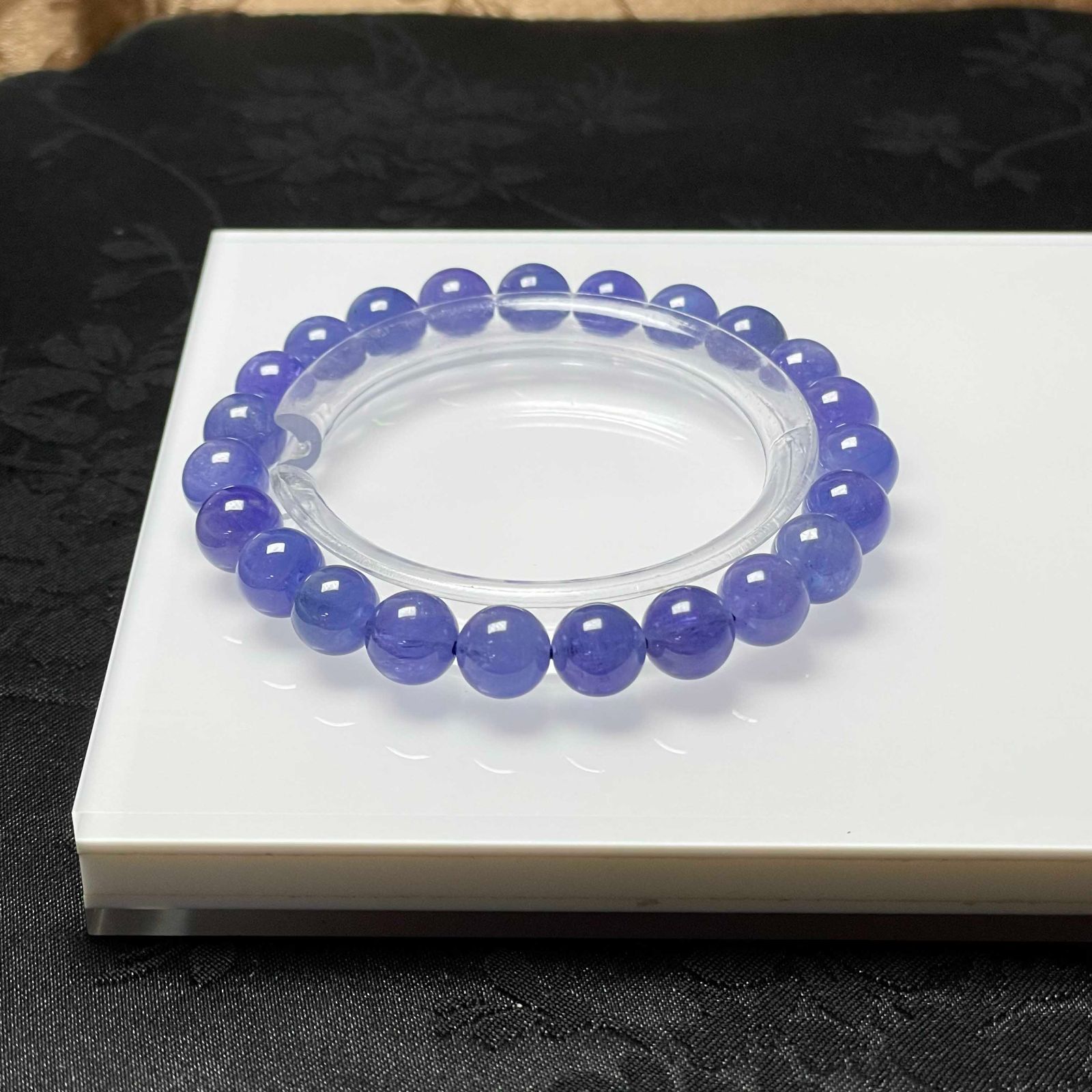 夢色 EU製 タンザナイト パワーストーン ブレスレット 天然石 原石 お守り プレゼント 7.7-8.2mm ZZ1607