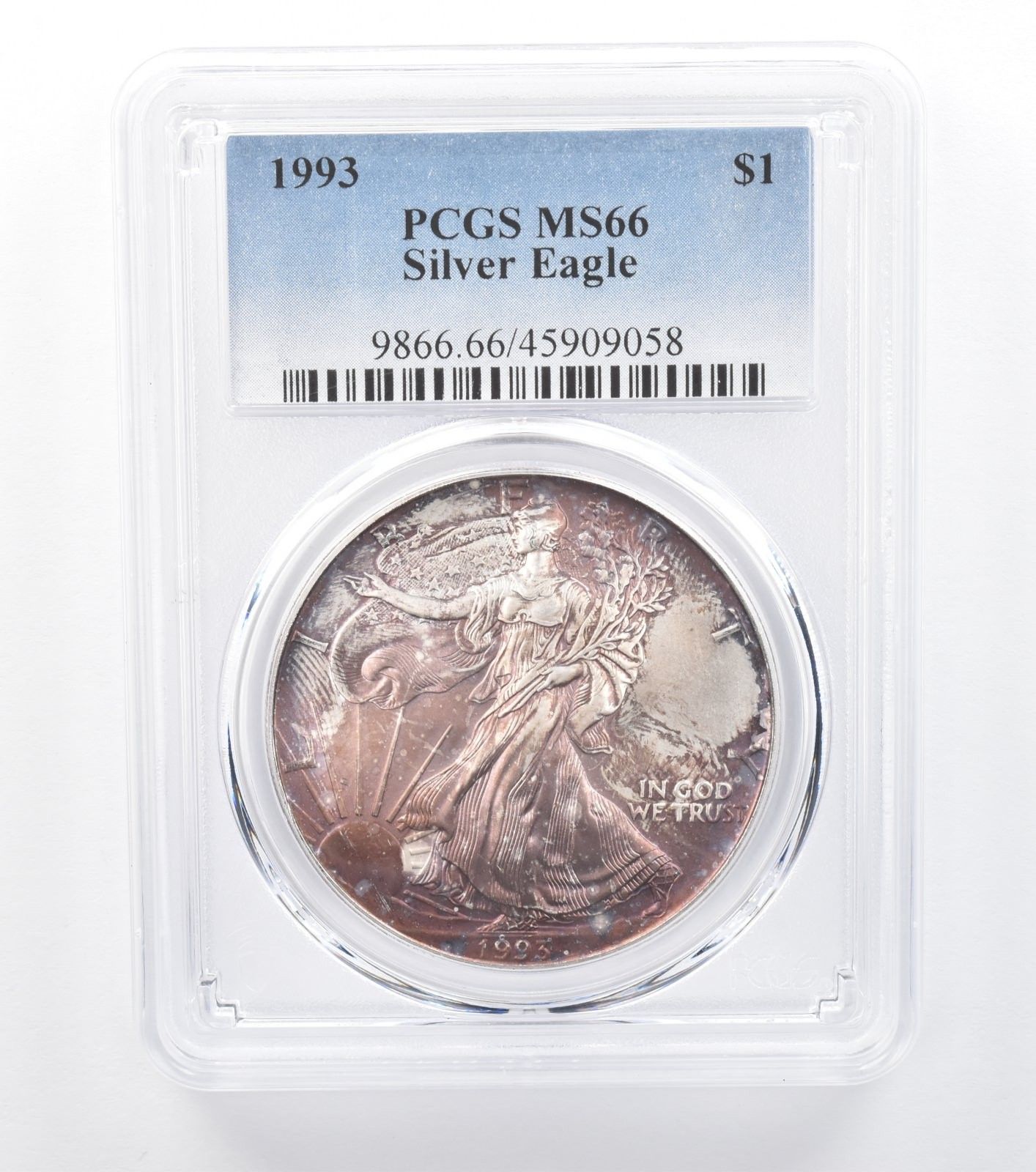 1993年 アメリカン シルバー イーグル MS66 PCGS パープル