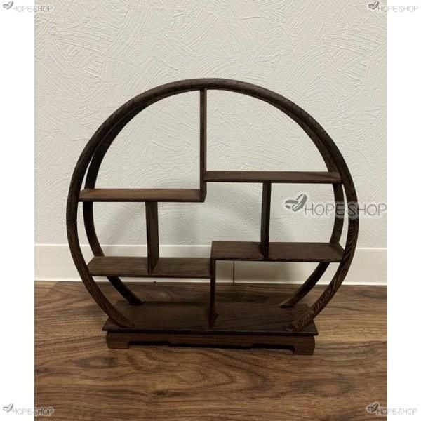 中国茶器棚 丸形 丸型 中国茶器 棚 小 飾り棚 中国家具 円形 アンティーク ラック オブジェ 小棚 収納ラック