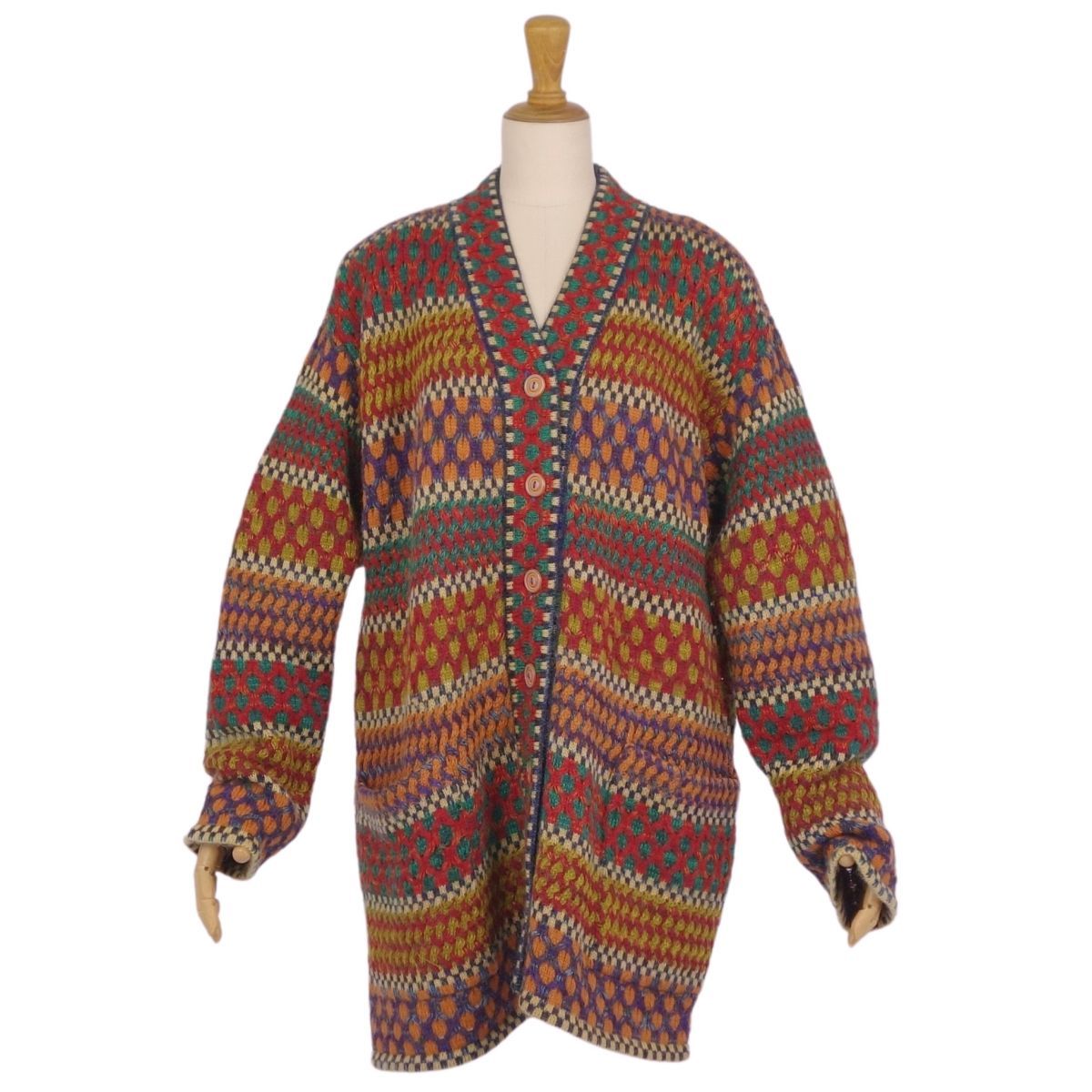 MISSONI - ミッソーニ カーディガン レディース美品 美品 ミッソーニ MISSONI カーディガン ニット 総柄 ウール