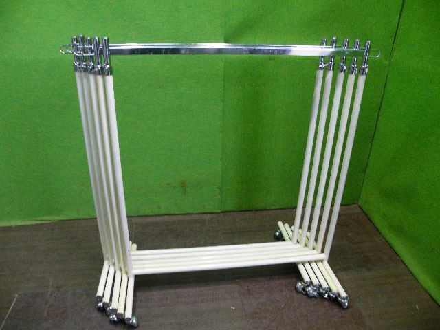 W90cmタイプ 業務用ハンガーラック ５台セット 角バータイプ キャスター付き シングルハンガー E-504