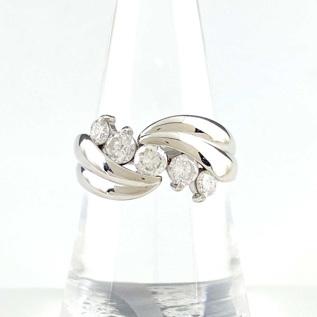 在庫一掃】 メレダイヤ デザインリング プラチナ 指輪 リング 17号  