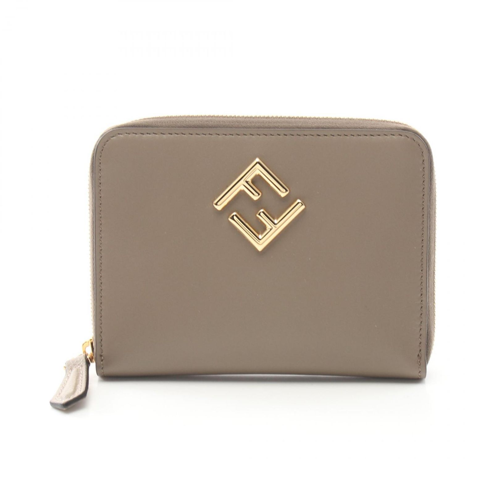 フェンディ FENDI ラウンド財布 FFダイヤモンド 8M0508ALV4F1N1G グレー レザー ラウンド 財布 レディース
