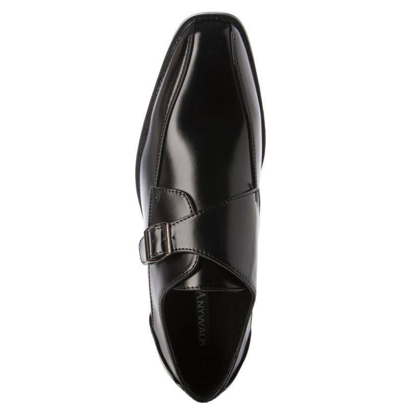 ブラックレザー ローファー 27.5cm 値下げ中 新品【24106_BLACK】メンズ ビジネスシューズ モンクストラップ