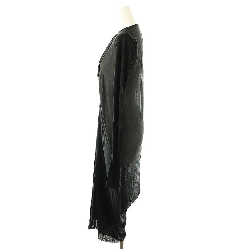 Rick Owens 黒の七分袖ロングワンピース リックオウエンス Rick Owens 07AW ギャザーロングスリーブ