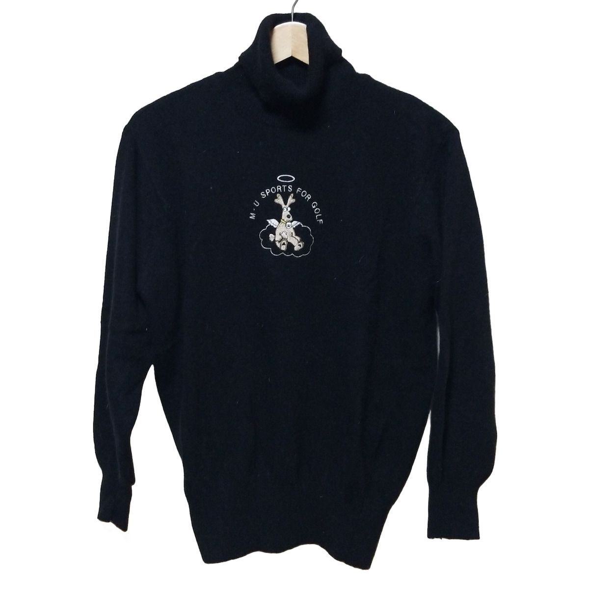 M U SPORTS ミエコウエサコ 長袖セーター サイズ40 M レディース - 黒×ベージュ タートルネック