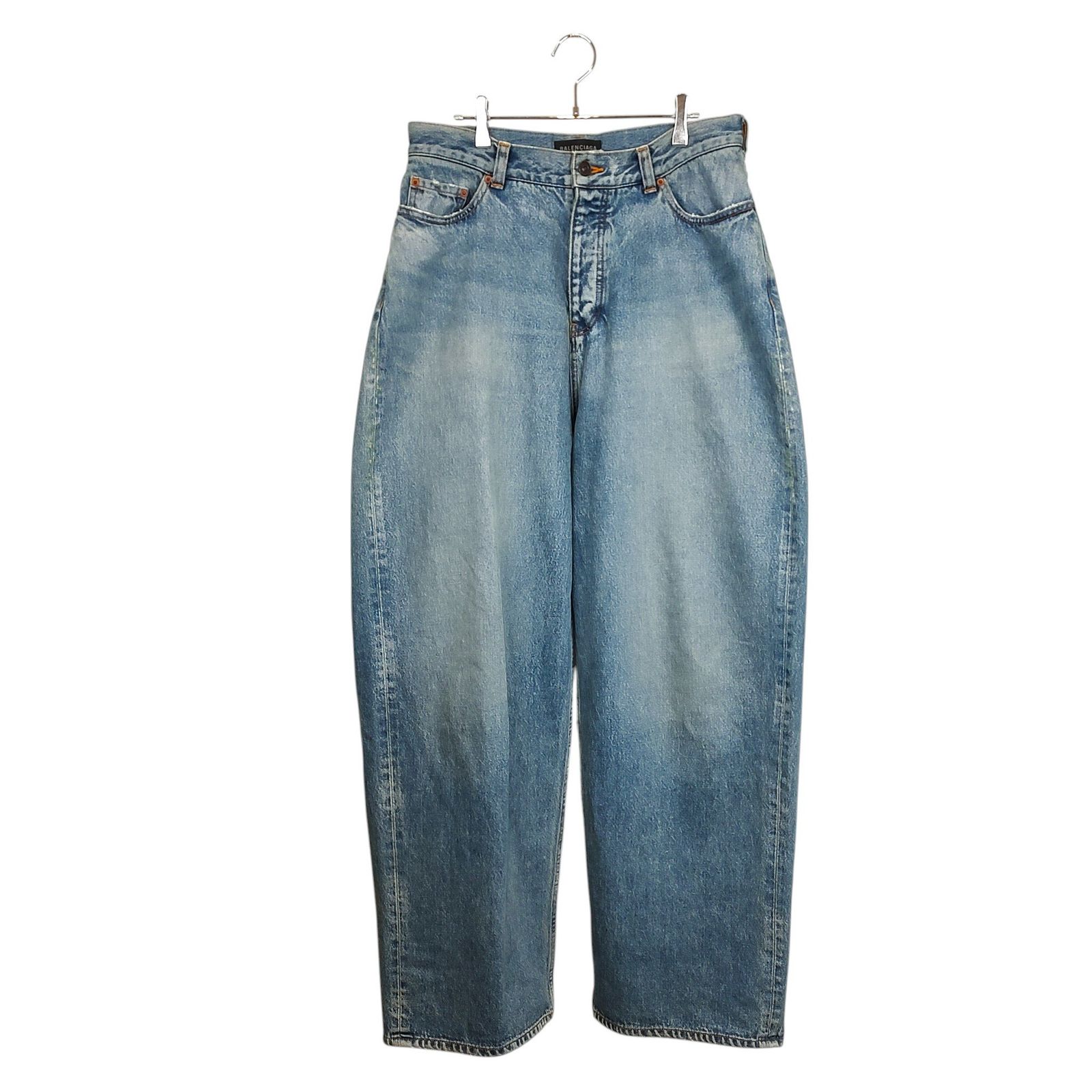 BALENCIAGA バレンシアガ 23SS ウォッシュド加工 バギー デニムパンツ 719341 TNW01 XS インディゴブルー