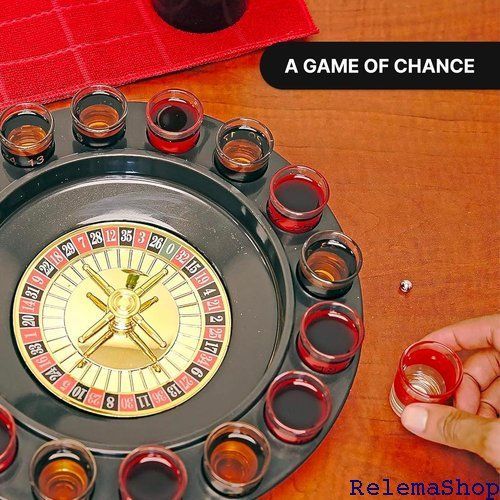 Drinking Roulette Game - Shot Glass – Set com: 16-Piece Red&frasl;Black 0 Party glass Balls Bo-Toys