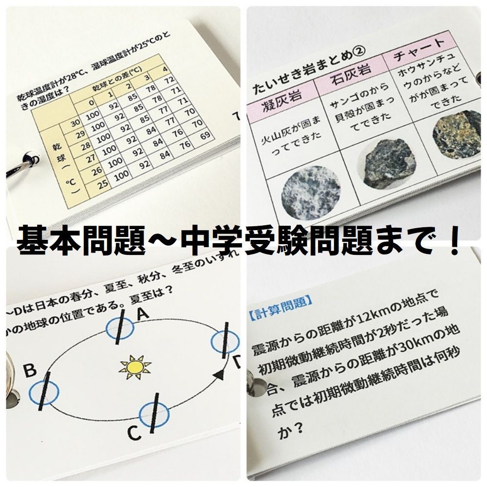 中学受験 暗記カード【4年上 理科 全セット 1-19回】組分けテスト対策