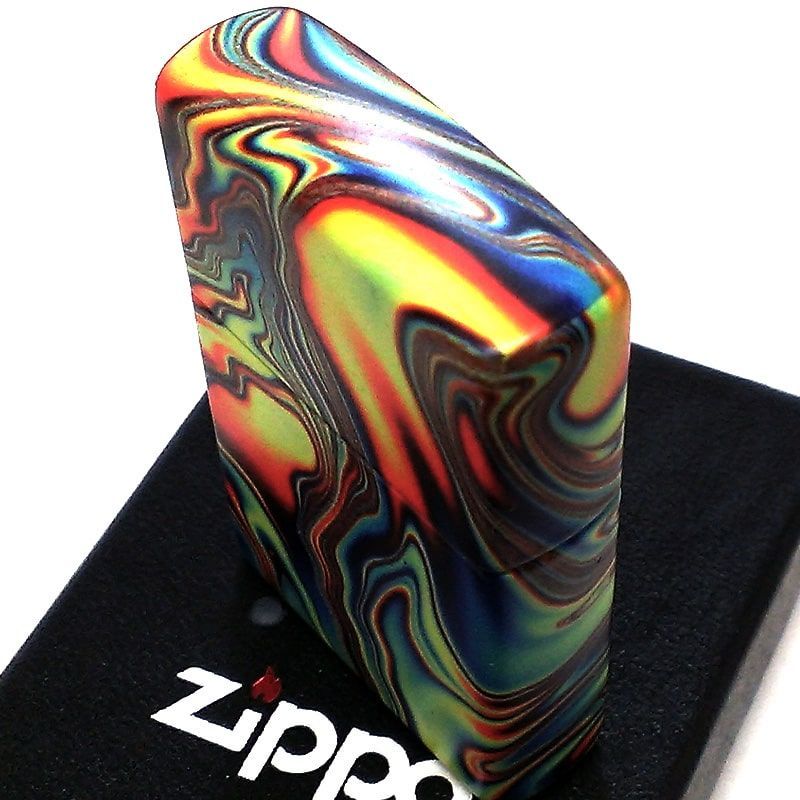 ZIPPO おしゃれ カラフル 渦巻き ジッポ ライター マーブル 蓄光 5面 