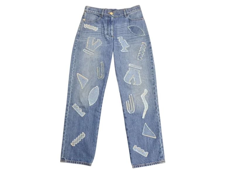 【美品】CHANEL　デニムパンツ　36 シャネル ココボタン 23P コットン×ポリウレタン デニムパンツ