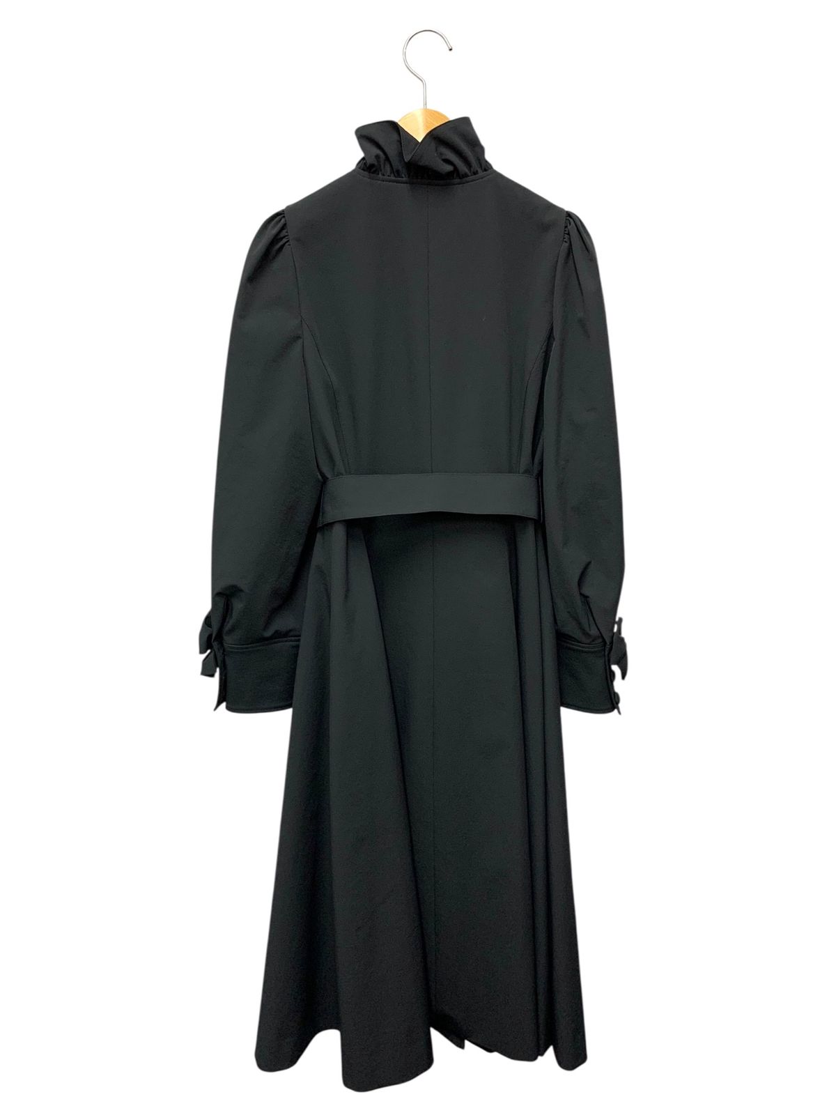 エムズグレイシー テーラードタフタドレス 419102 コート 36 ネイビー フリル ITL87E6FALL6