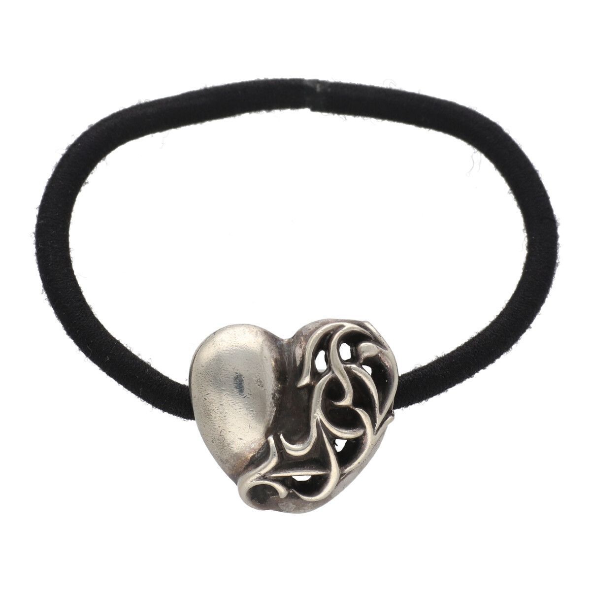 クロムハーツ CHROME HEARTS ■ 【 HAIRBAND HEART 】 ハート コンチョ ヘアゴム ブレスレット 31127-状態ランク