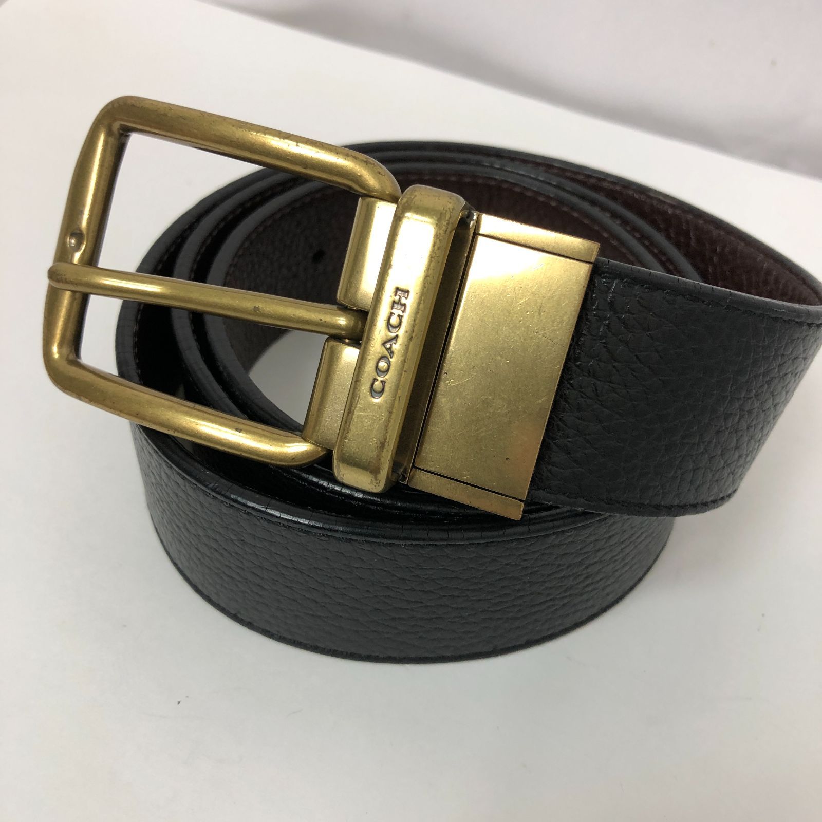 COACH ブラックレザーベルト コーチ COACH ベルト （ブラック） -ファッション通販 FASHION