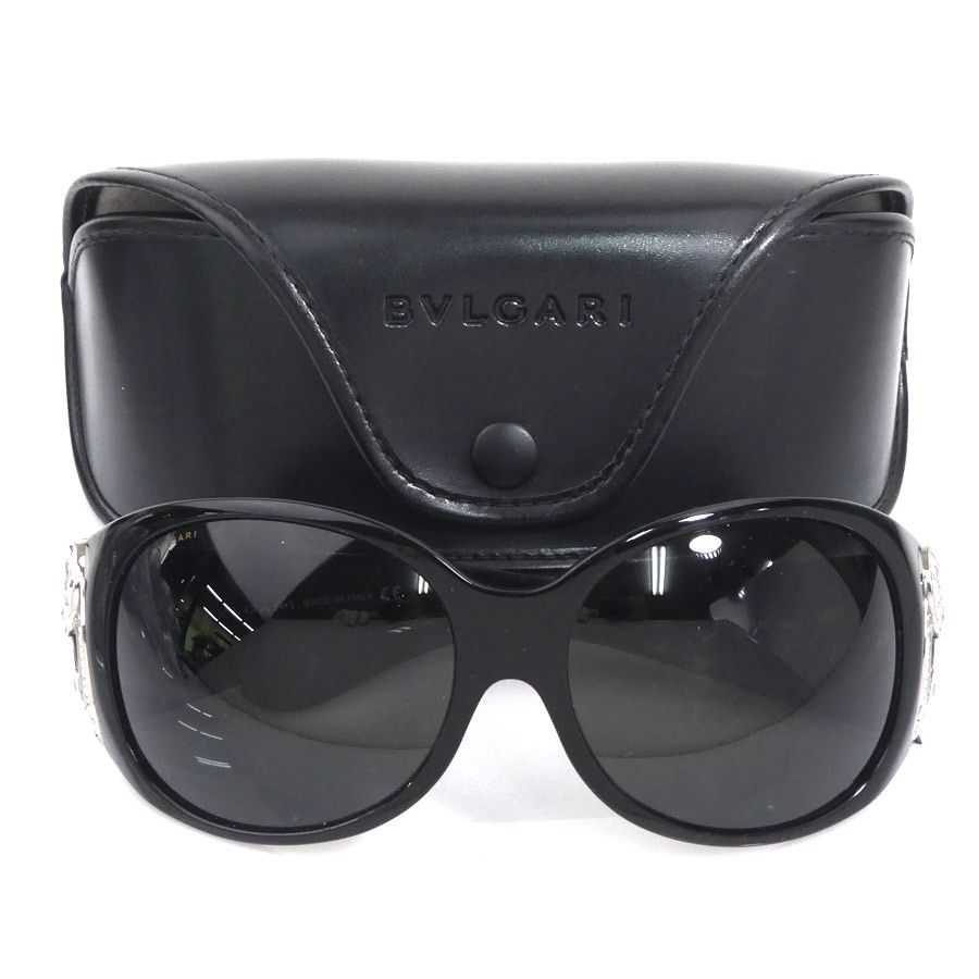 BVLGARI ブルガリ サングラス ケース付 オーバル型 ブラック レトロ  
