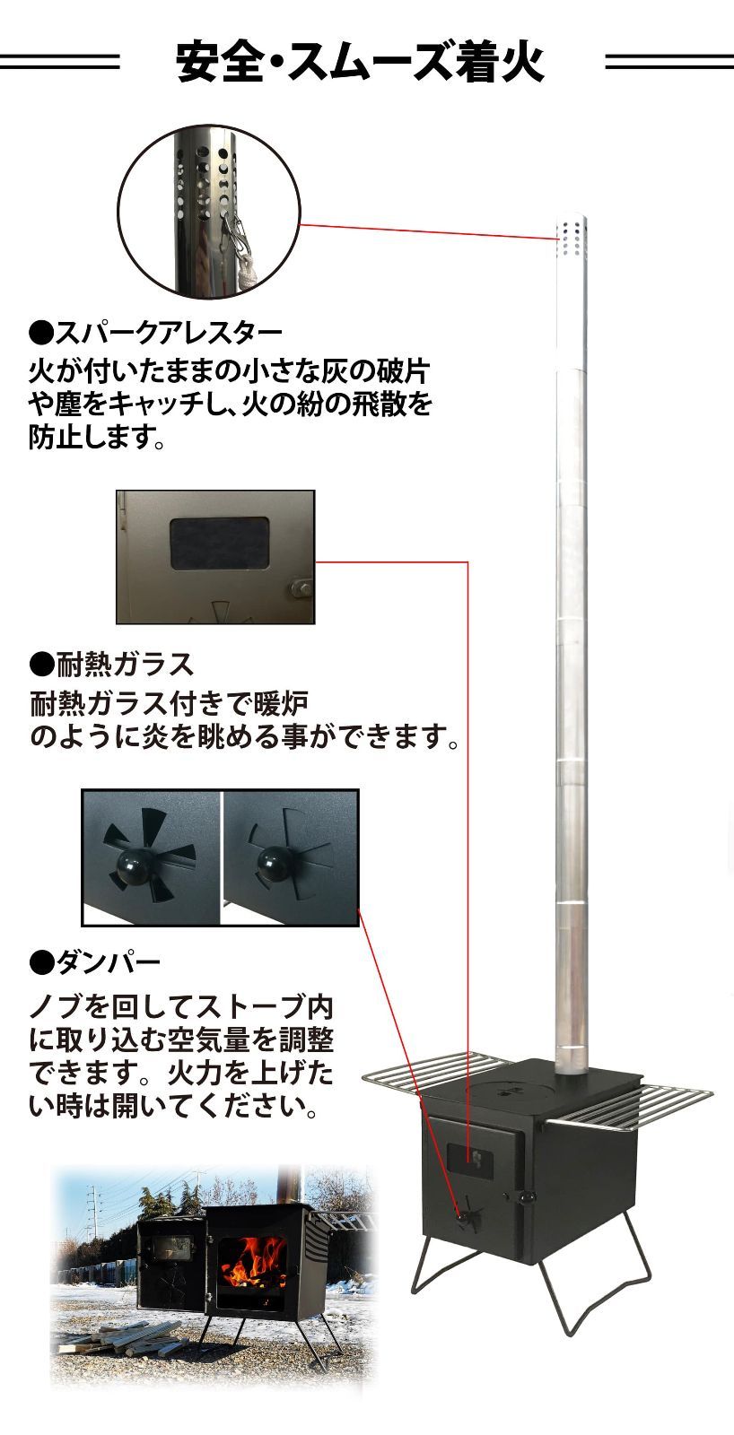 耐熱窓付き