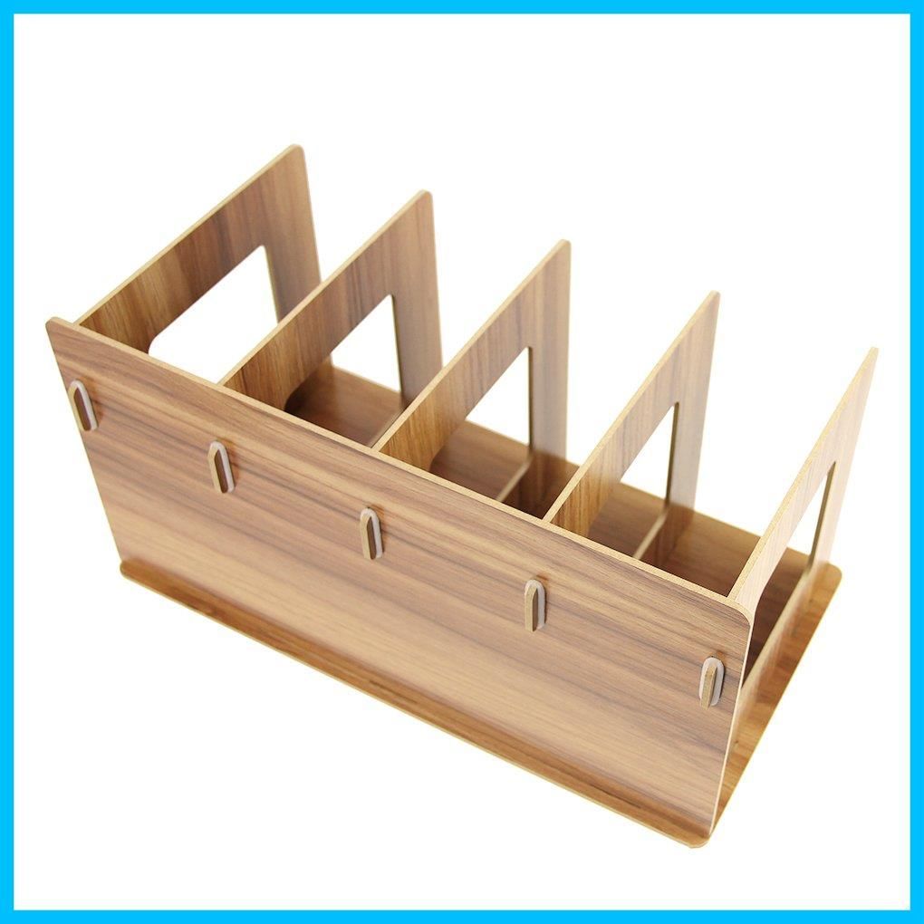 充実の品揃え！ 人気商品 シェルフ ブックスタンド a4サイズ デスク上 ファイル|本|雑誌|手帳|CD|DVD|絵本 書斎 学習 書棚 子供 ブックラック シンプル 4仕切り 本棚 ファイルスタンド 木製 机上 卓上 インテリア 本立て