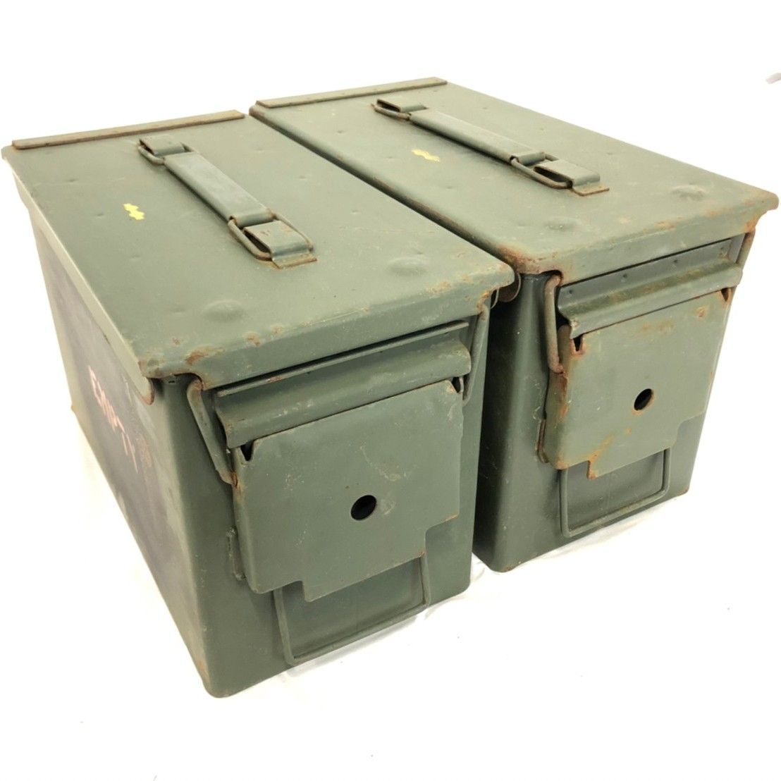 米軍実物放出品 アモ缶（弾薬箱） 2個セット ミリタリー 米軍放出品 アンモ缶 収納ボックス 2個 弾薬 サバゲー