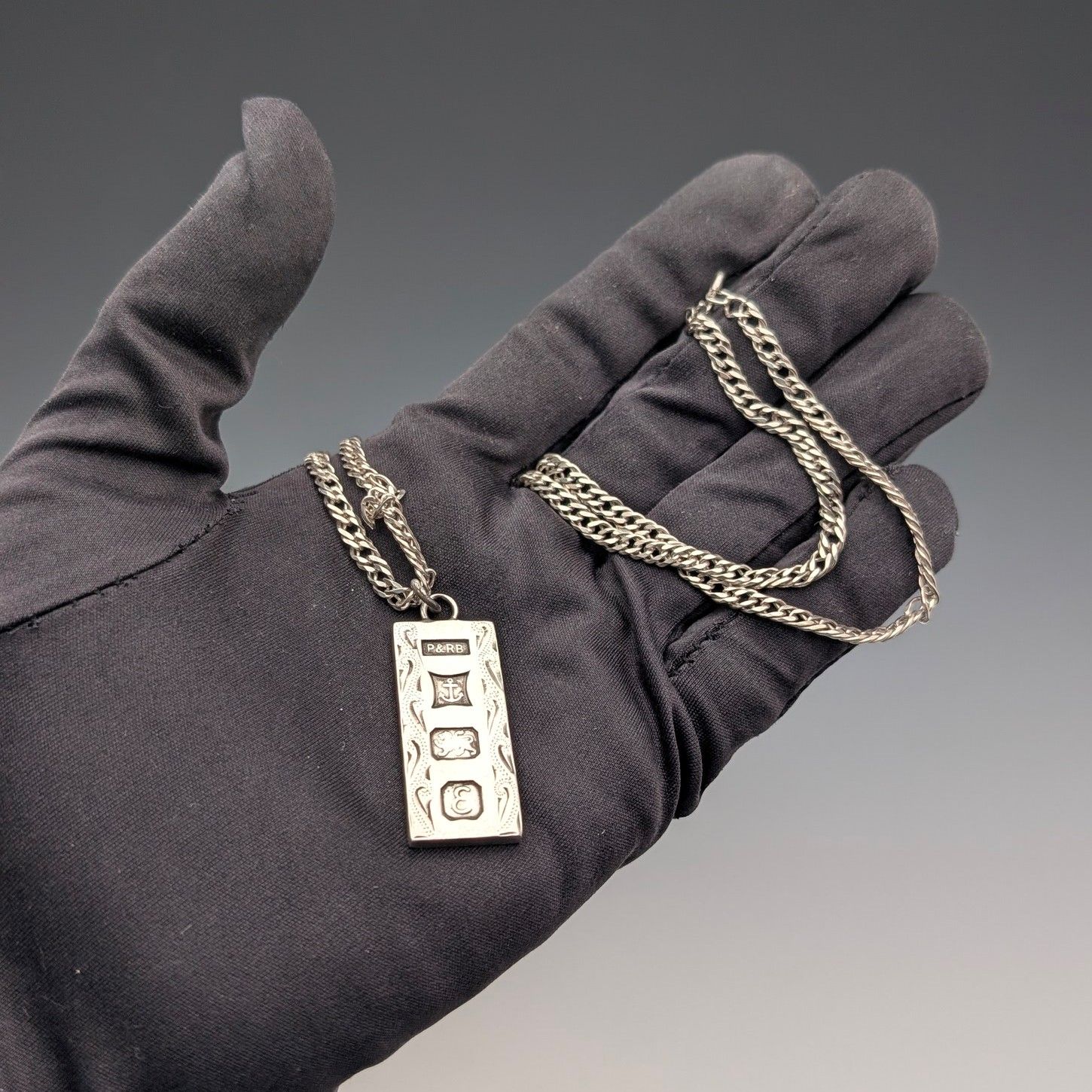 インゴットペンダント純銀ネックレス付 計24g