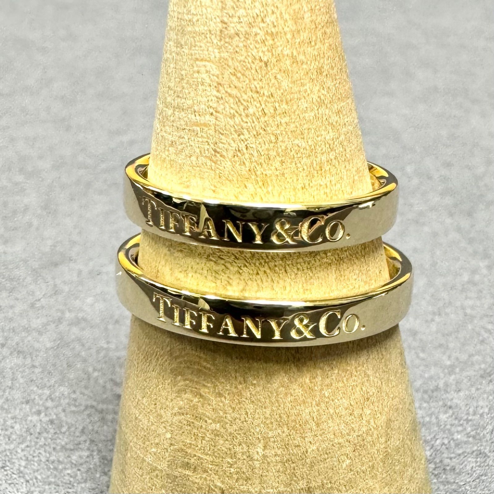 Tiffany &Co. Au750 フラットバンド リング2本セット k18
