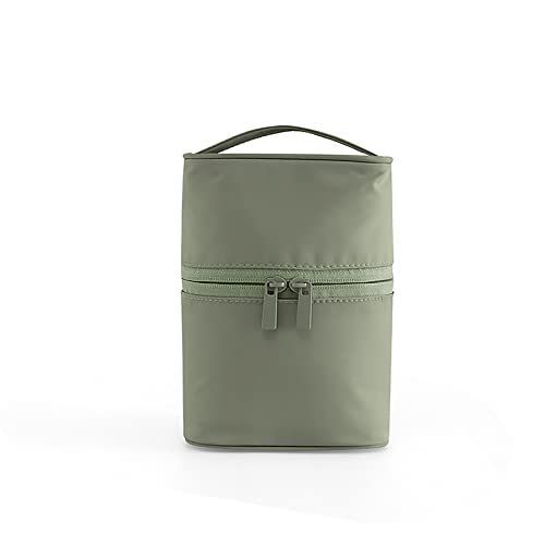 Green BRMM MIA ポーチ メイクポーチ 化粧ポーチ 縦型コラムバッグ 大容量 ブラシポケット トラベル 防水 軽量 持ち運び かわいい おしゃれ 化粧道具 Green