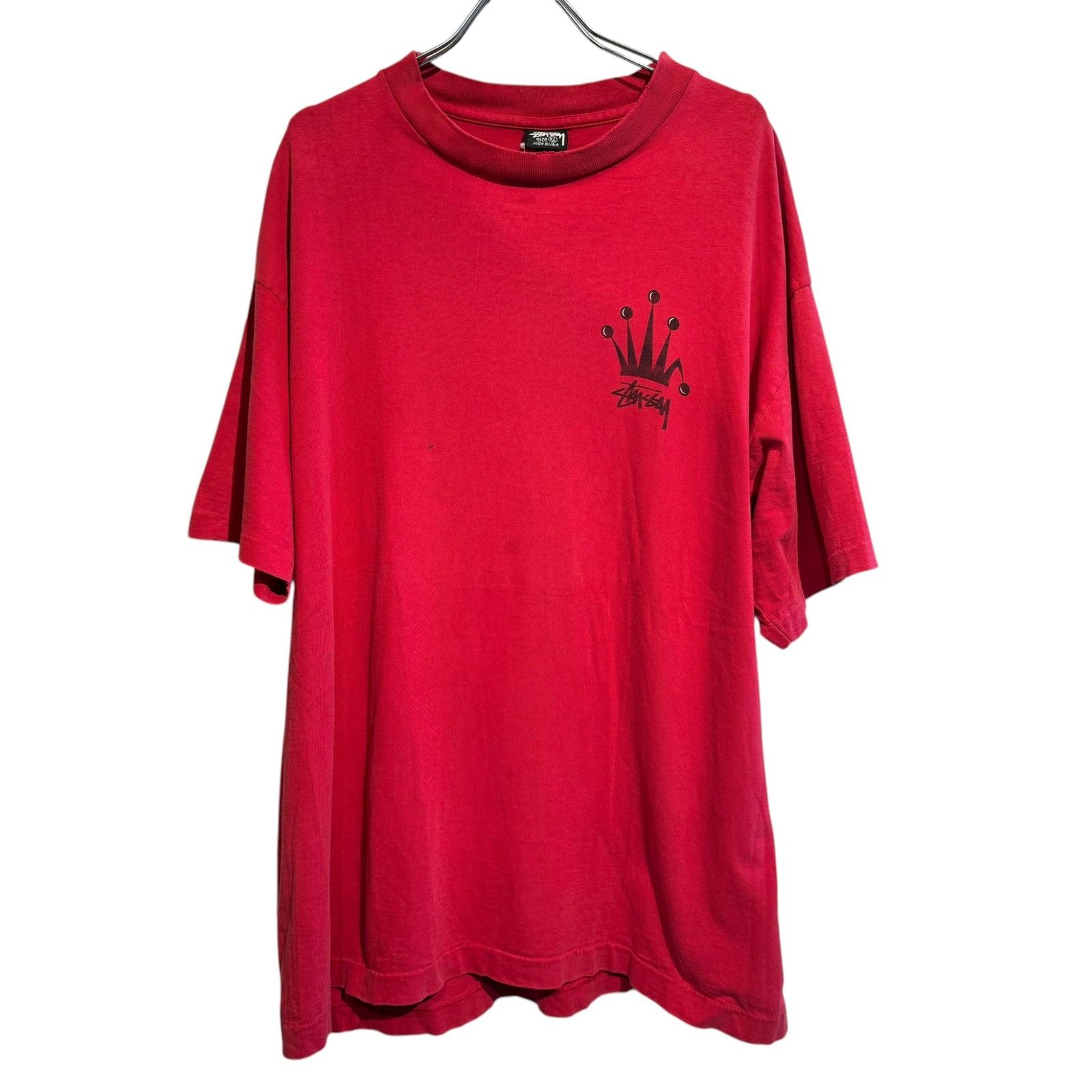 OLD Stussy □□ ② 80s USA製 黒タグ 折れクラウン Tシャツ
