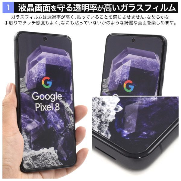 新品□Google Pixel 8専用2個入りセット、貼り付けキット付き