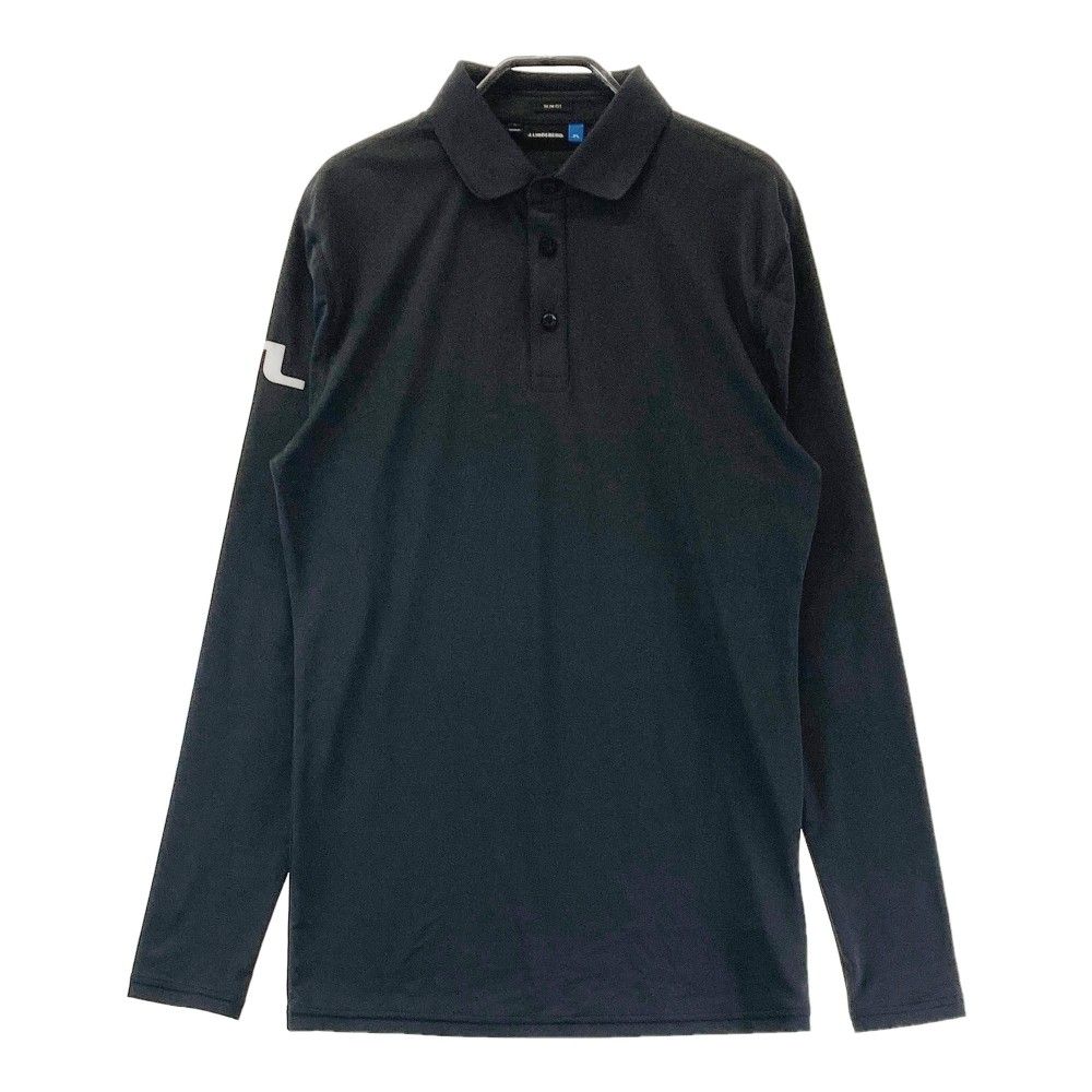 サイズ：M J.LINDEBERG ジェイリンドバーグ 長袖ポロシャツ ブラック系