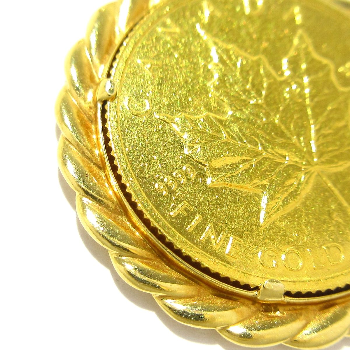 Unbranded(ノーブランド) ペンダントトップ K24×K18 メイプルコイン/1/4オンス/総重量11.0g 純金コイン ペンダントトップ 「 カナダ メイプルリーフ」 1/10oz 約3.1g 【K24金貨/K18シンプル枠】 |  カテゴリーで探す,カテゴリー／ジュエリー,カテゴリー／ジュエリー／金 ...