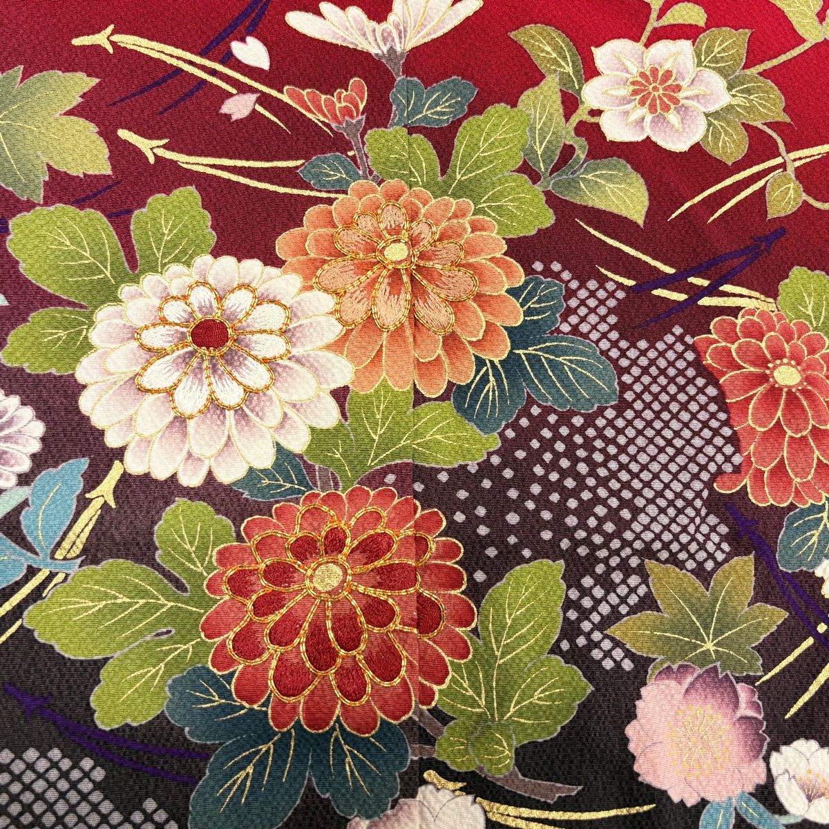 KS✾m566＊美品 正絹 乱菊 トールサイズ 絞り柄 振袖単品 KS✾m566＊美品 正絹 乱菊 トールサイズ 絞り柄 振袖単品 KS✾