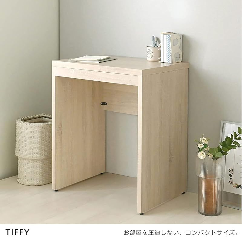 佐藤産業 TIFFY デスク ワークデスク 幅60cm 奥行き45cm 高さ72cm コンパクト 木製 シンプル オークホワイト TF72-60DS IV 1