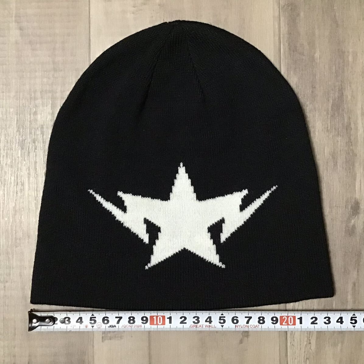 BAPE TWIN STA ニット帽 ビーニー black a bathing ape BAPESTA Beanie エイプ ベイプ アベイシングエイプ スター star 帽子