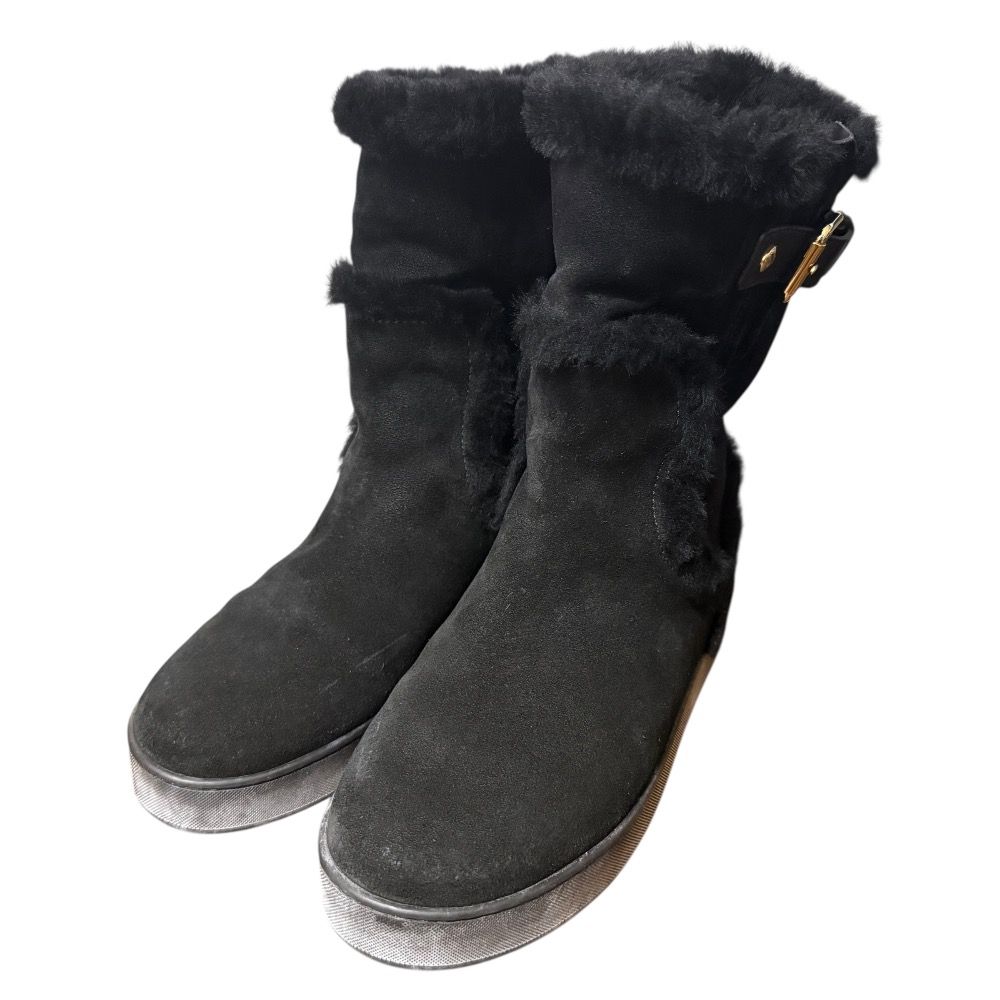 LOUIS VUITTON ルイヴィトン ムートンブーツ サイズ36 約23cm ブラック レディース 古着