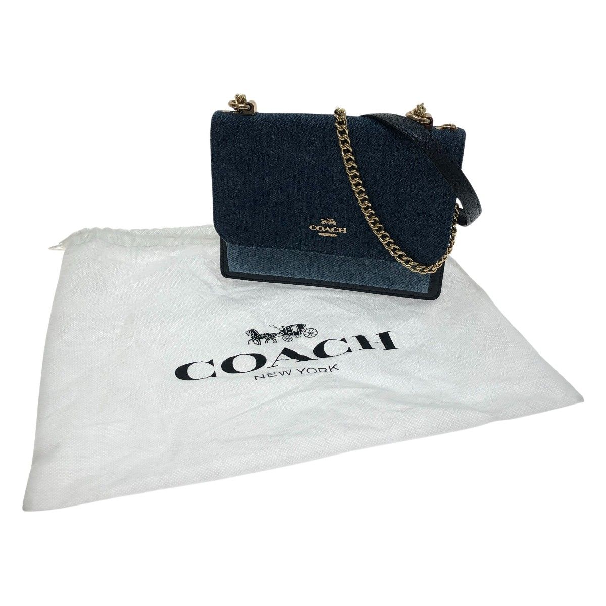 □□COACH コーチ ショルダーバッグ レザー×デニム C2831 - なんでも