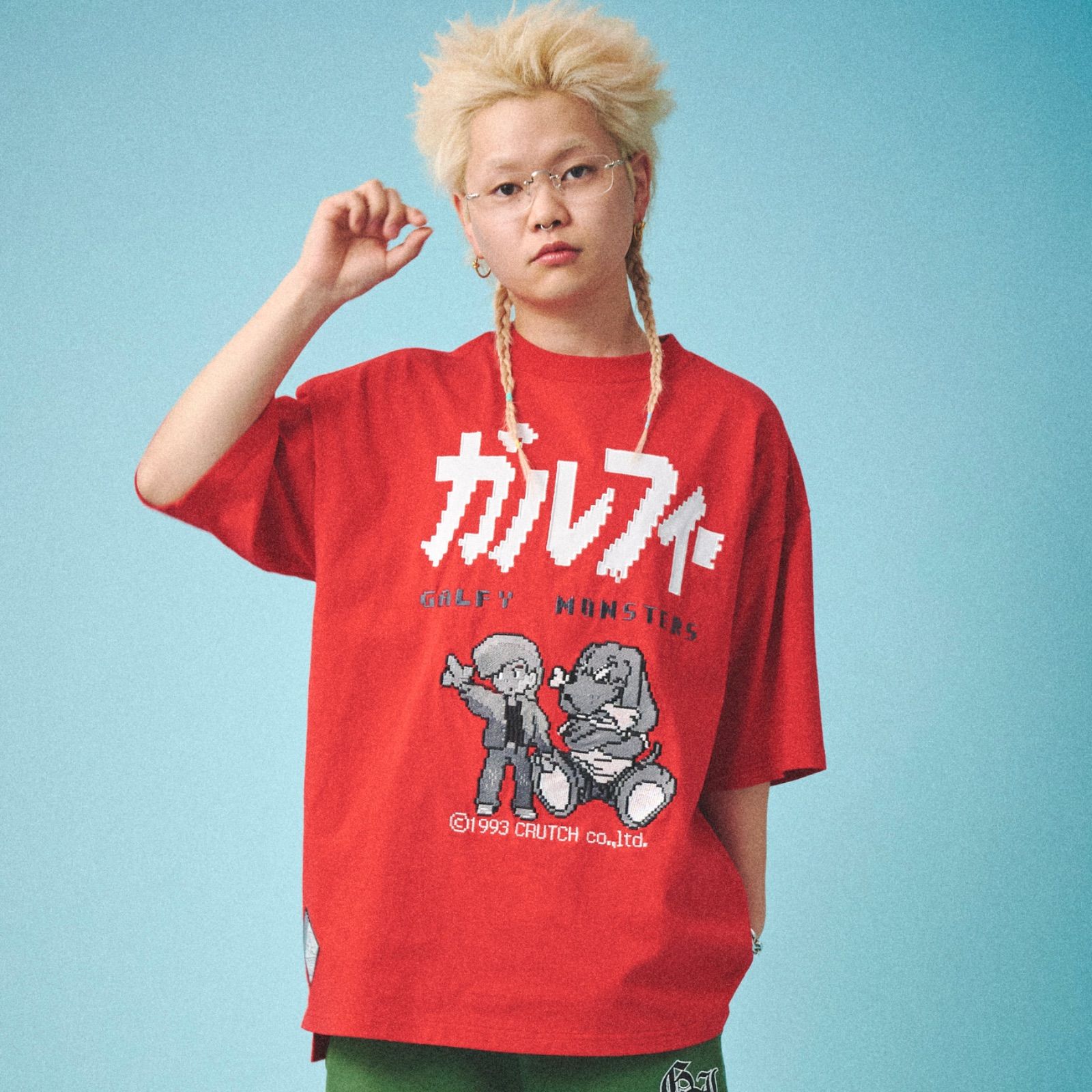 新作//【GALFY/ガルフィー：相棒TEE】半袖Tシャツ レトロゲーム風 