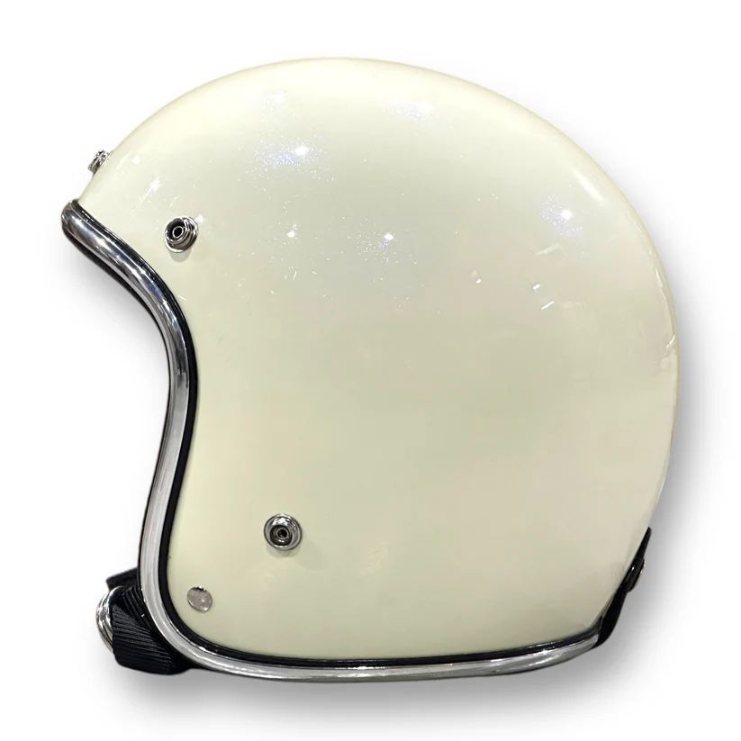 NOBUDZ ノーバッツ　ジェットヘルメット ホワイト　ラメ GLITTER 3/4 HELMET WHITE 白 ホワイト グリッターヘルメット