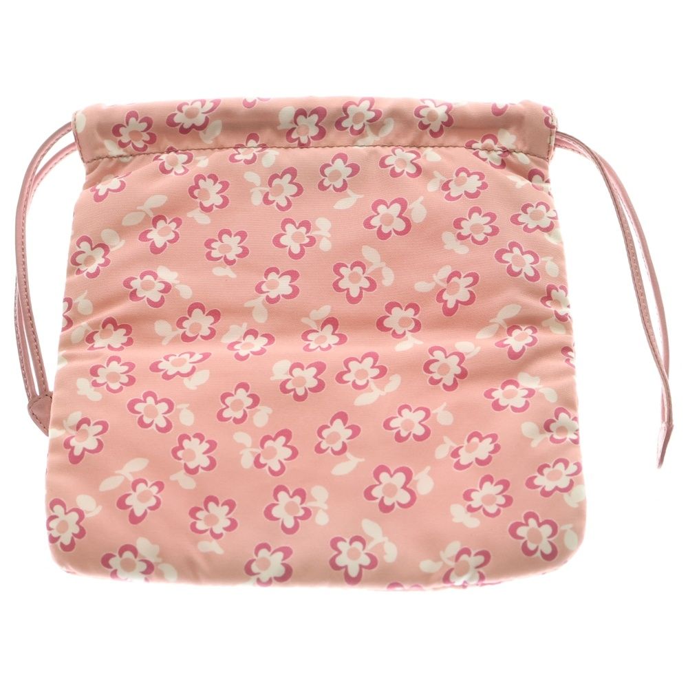 miumiu ミュウミュウ 巾着ポーチ ハンドバッグ ミニバッグ 花柄 フラワーモチーフ ピンク ナイロン