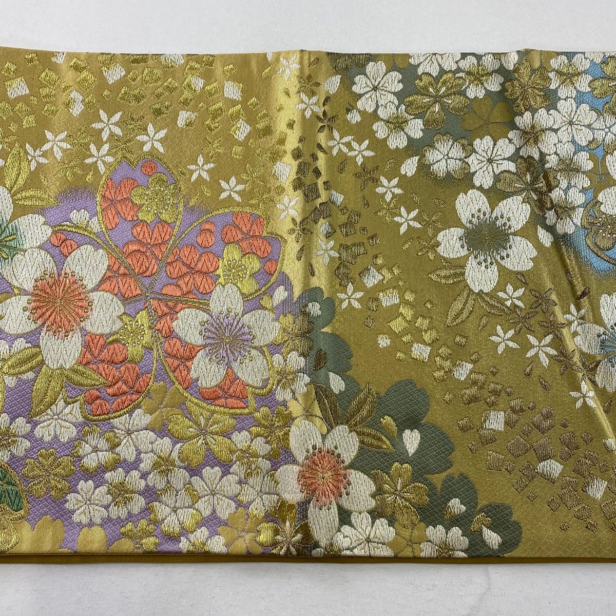 美品 老舗 いづくら謹製 唐織 正絹 袋帯 美品 老舗 いづくら謹製 唐織 正絹 袋帯
