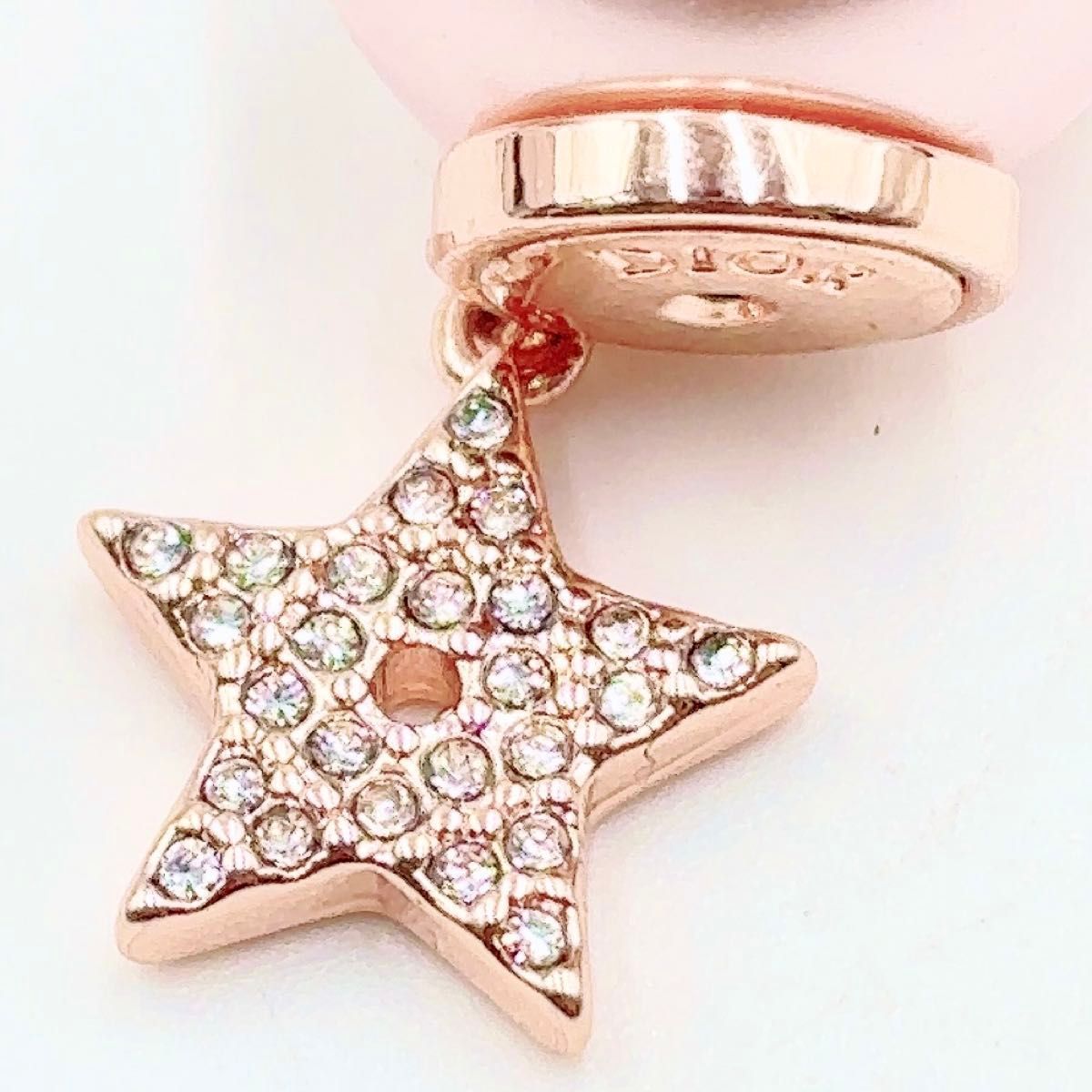 Dior Tribales ピアス メタル レジンパール クリスタル ピンク
