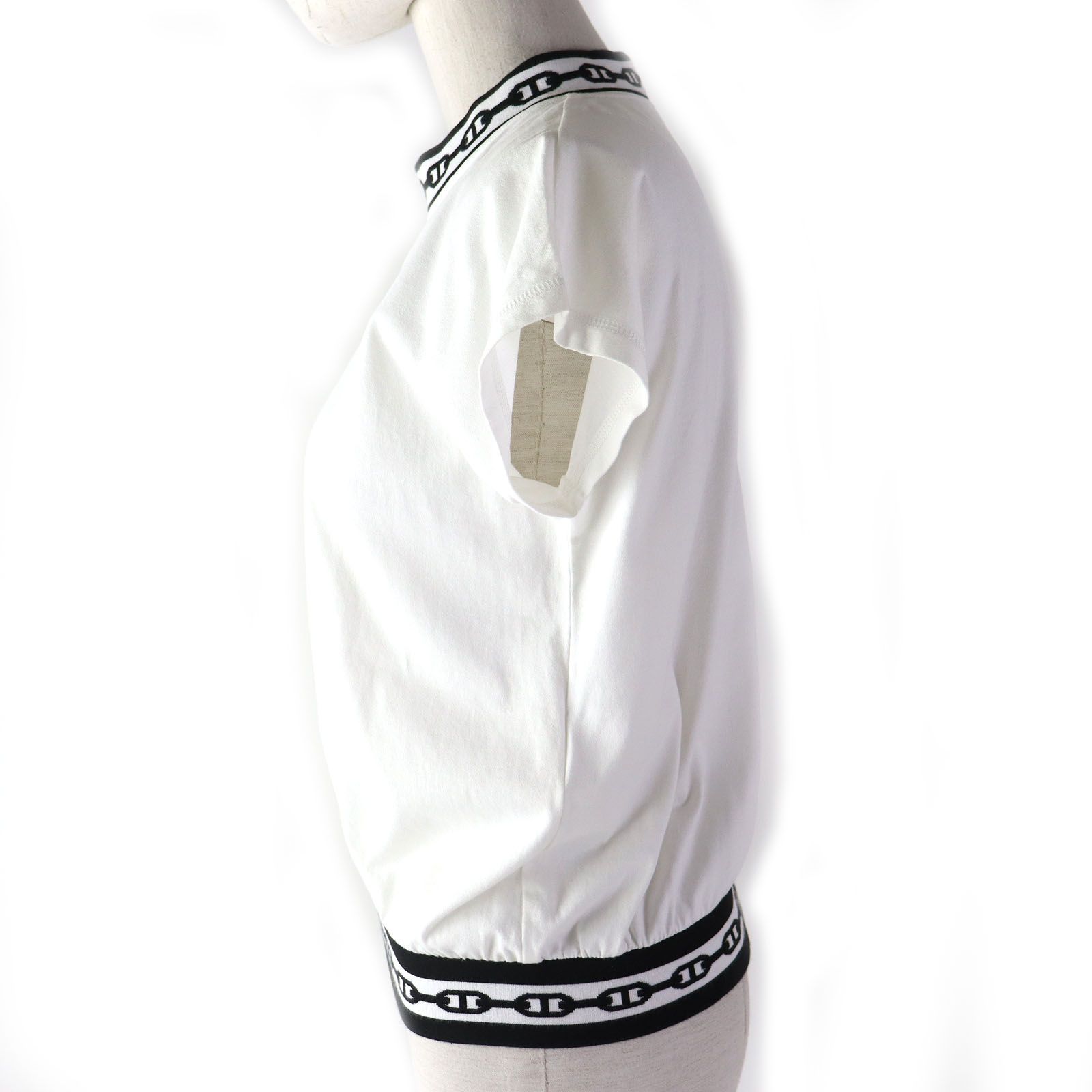 極美品△HERMES エルメス 21AW コットン100％ シェーヌダンクル 半袖T  
