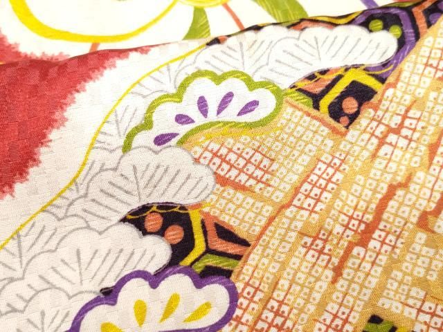 平和屋着物○小振袖 糸巻き舞花文 正絹 逸品 CAAU9966vf - メルカリ 