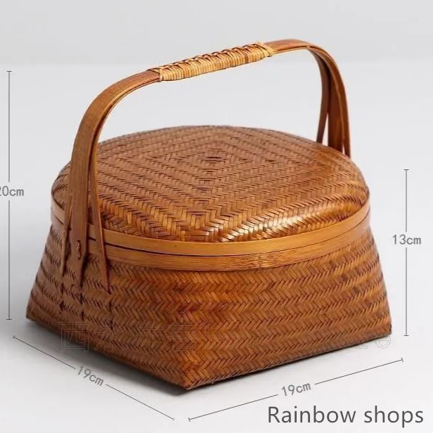 バスケット|収納かご おしゃれ竹籠 収納箱|竹工芸|竹編細工籠|茶道具籠 茶道セット 茶具 竹の編 ml330cp183