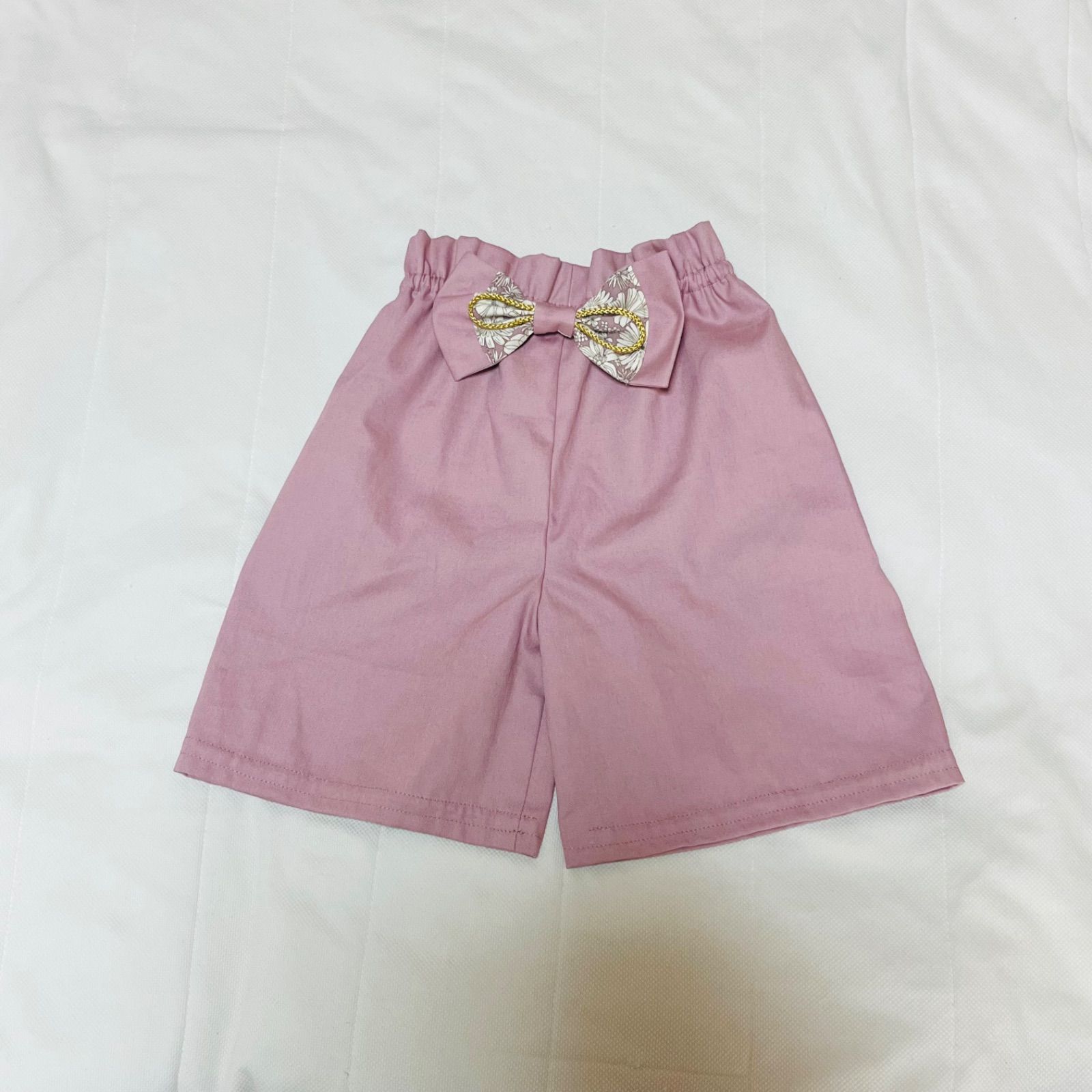 ベビー袴 ハンドメイド ベビー着物 スモーキーピンク 花柄 60 70 80 