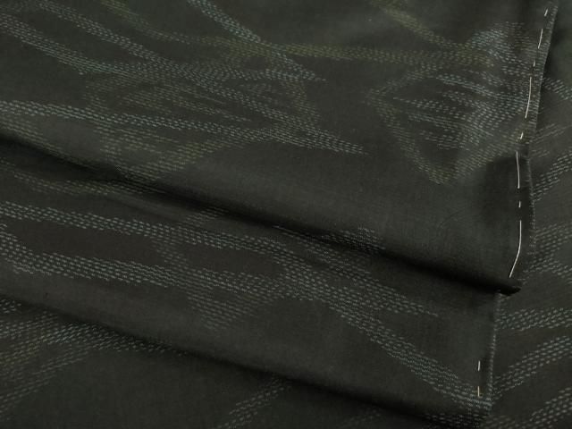 平和屋着物□上質な紬 幾何学文 黒地 正絹 逸品 AAAY3956mf