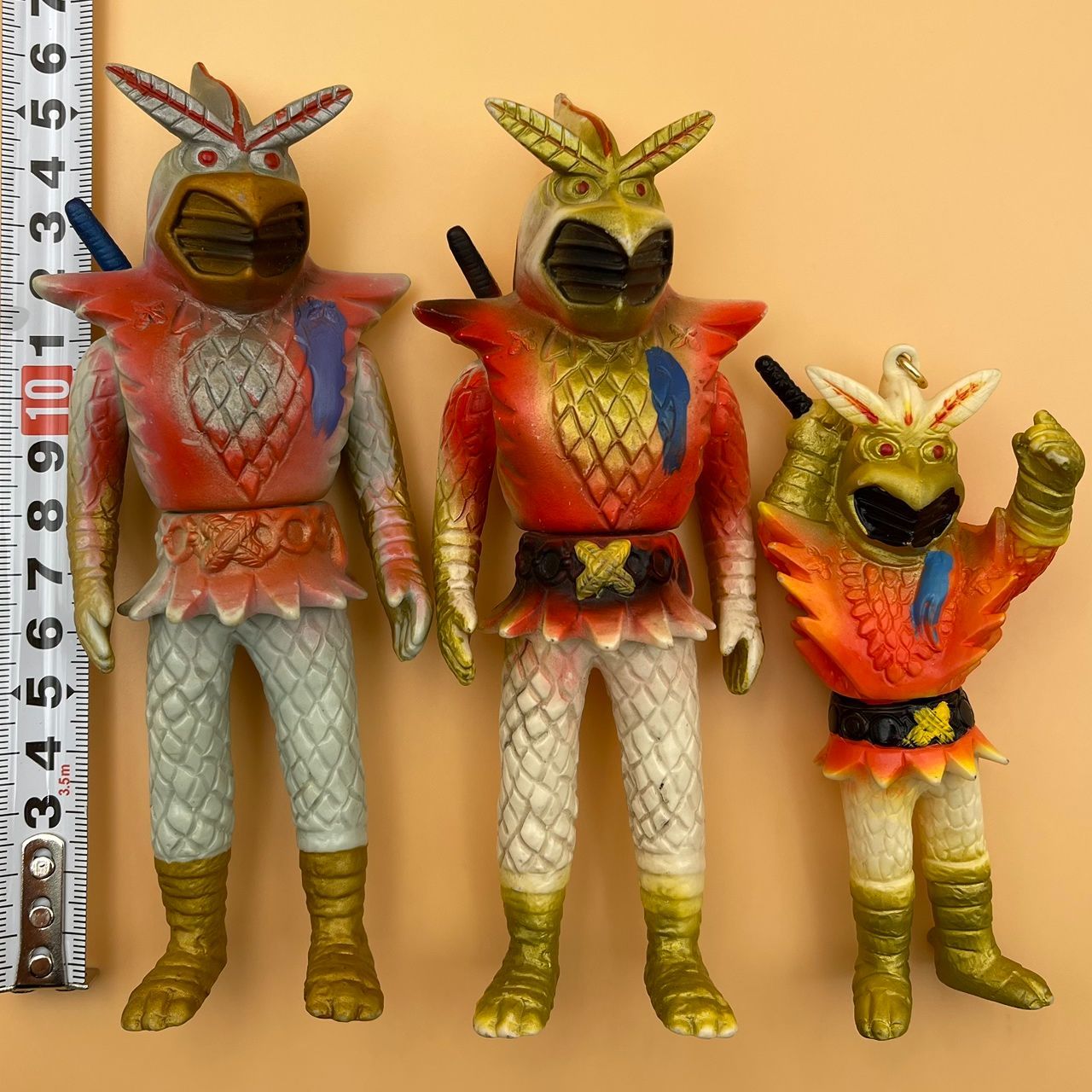 【ジャンク】ポピー　変身忍者嵐　ミニソフビ 3点セット】ポピー 変身忍者嵐 ミドル ソフビ 人形 ミニ ソフト