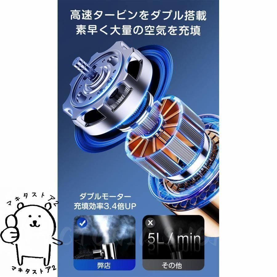 電動 空気入れ 自動車 自転車 充電式 急速充填 エアーポンプ