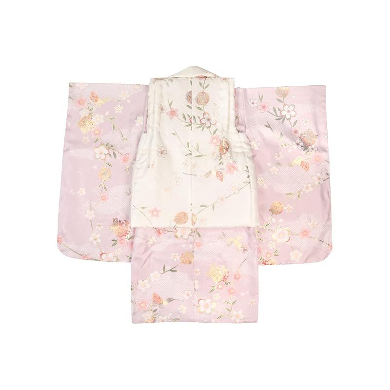 [KYOETSU] 七五三 3歳 着物セット 女の子 ピンク (3.淡橙の秋桜) KYOETSU 七五三 着物 3歳 女の子 ひな祭り 【豪華9点フルセット