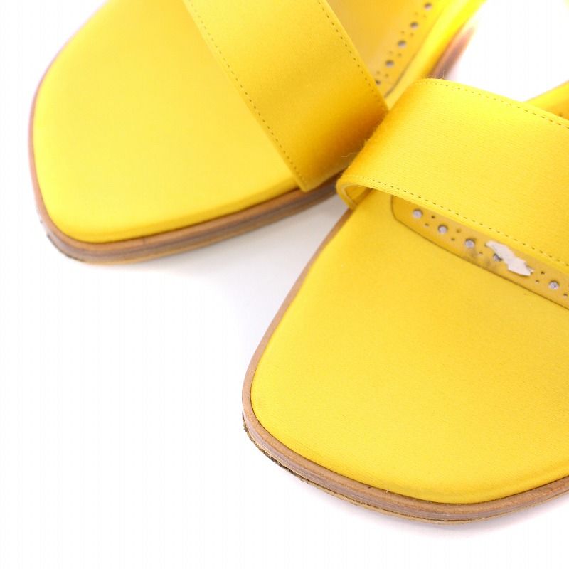 ★未使用★マノロブラニク ミュール 23 カーキ ポインテッドトゥ 靴 MANOLO BLAHNIK(マノロブラニク) ミュール 35 1/2 レディース